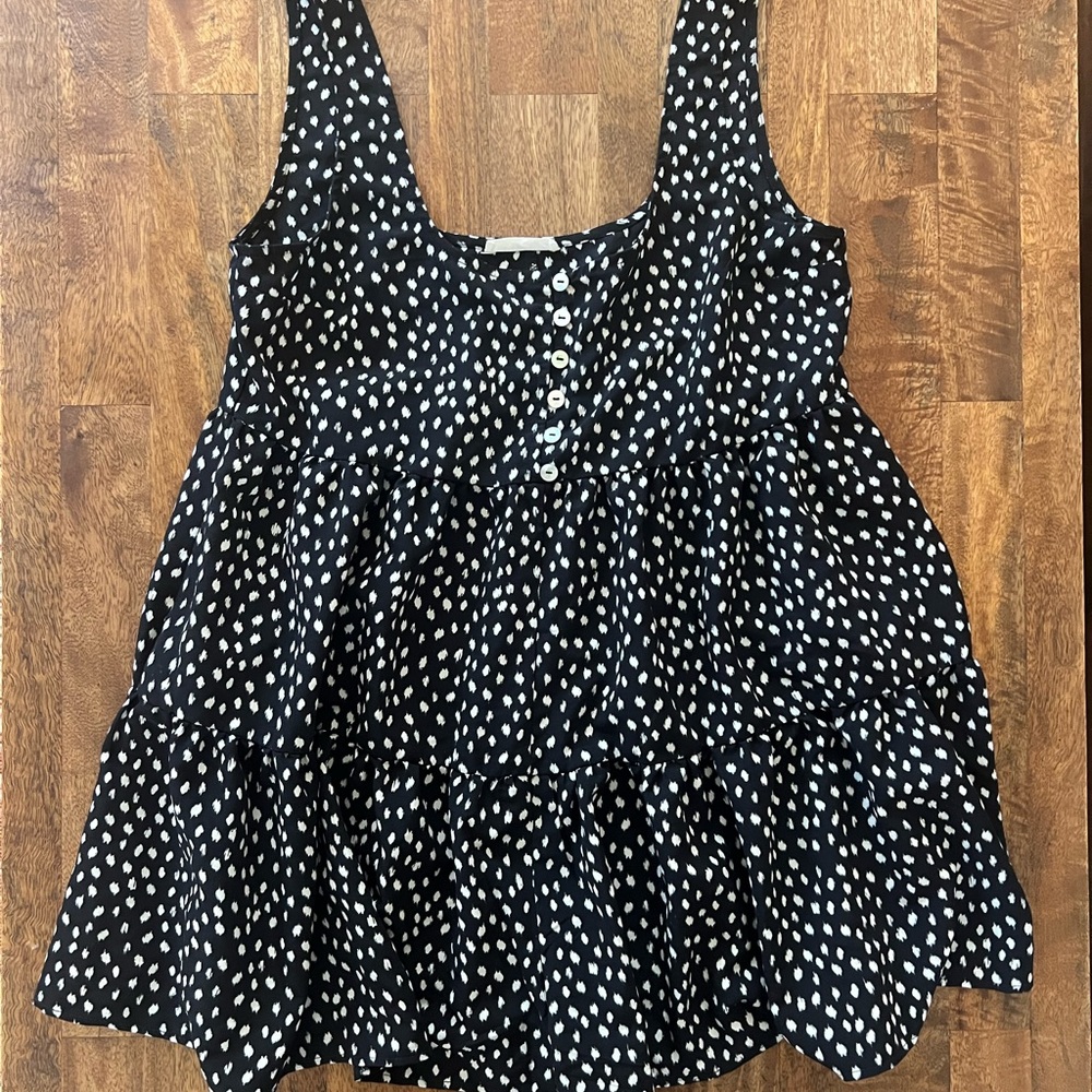 Summer Black & White polka dot romper by Urban Outfitters.